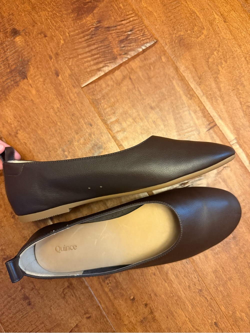 Quince Italian Leather Glove Ballet Flat in Dark Brown - Picture 9 of 10